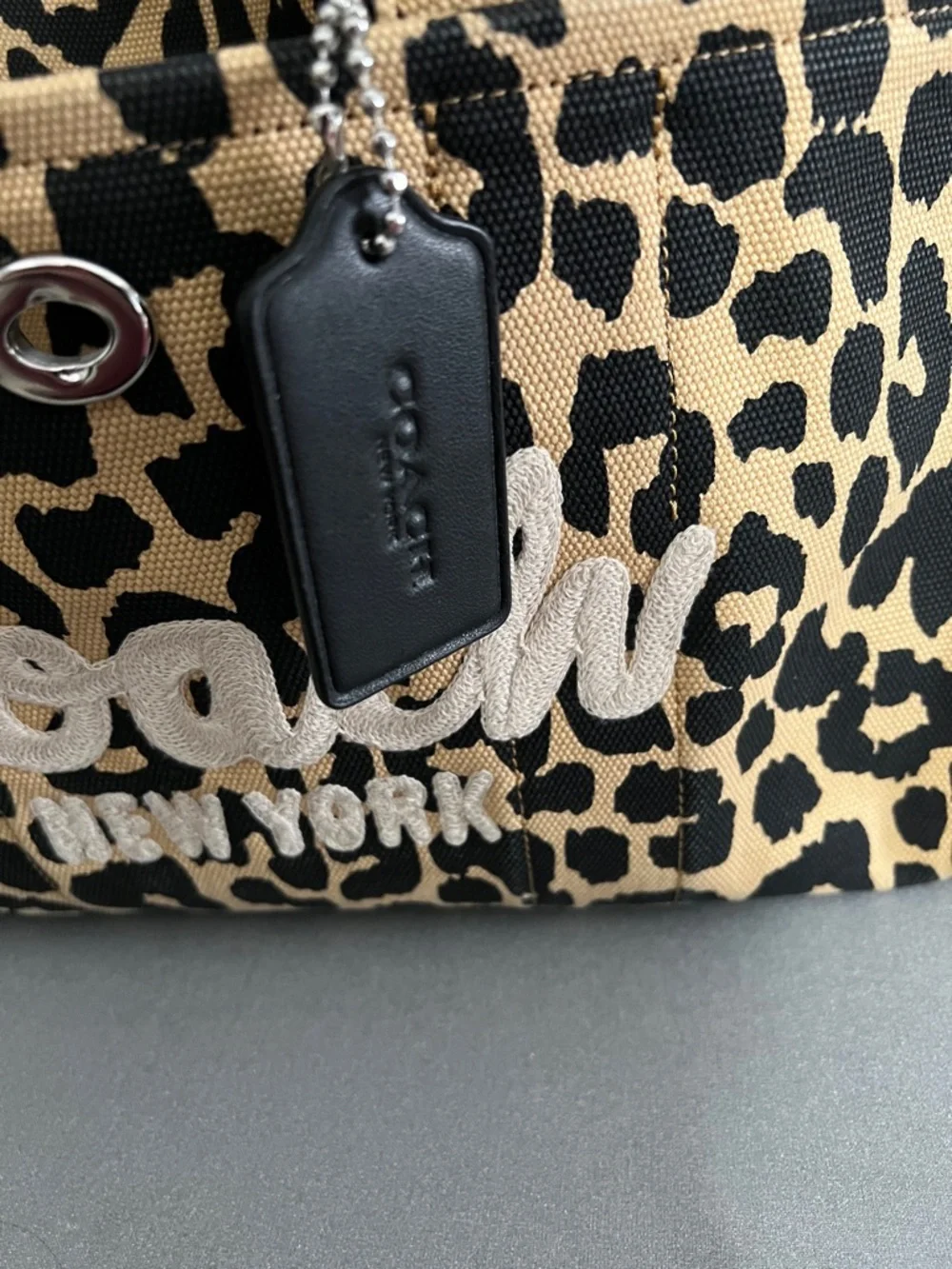 Coach Leopard Large Canvas Tote - Animal Print - Picture 10 of 10